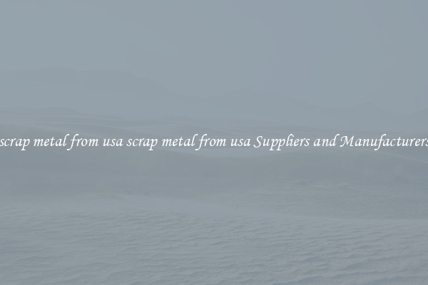 scrap metal from usa scrap metal from usa Suppliers and Manufacturers