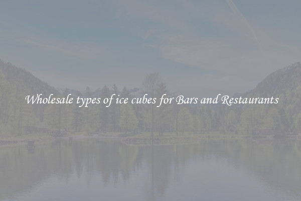 Wholesale types of ice cubes for Bars and Restaurants
