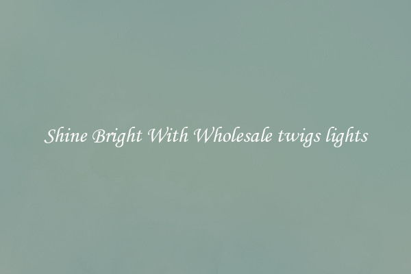 Shine Bright With Wholesale twigs lights