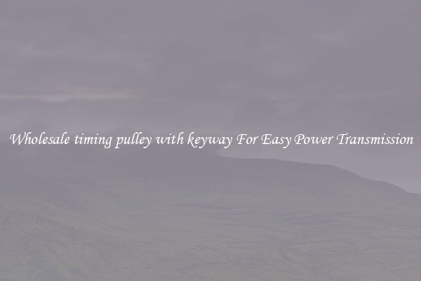 Wholesale timing pulley with keyway For Easy Power Transmission