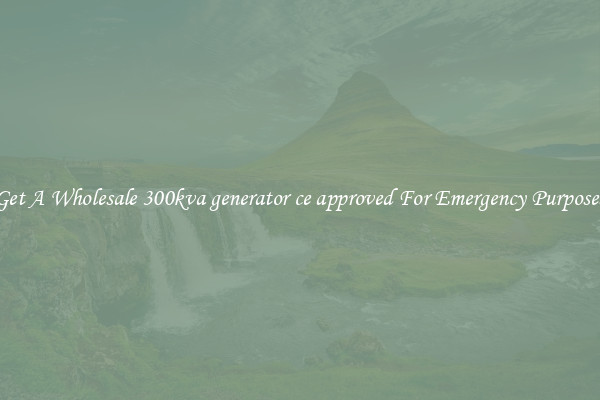 Get A Wholesale 300kva generator ce approved For Emergency Purposes